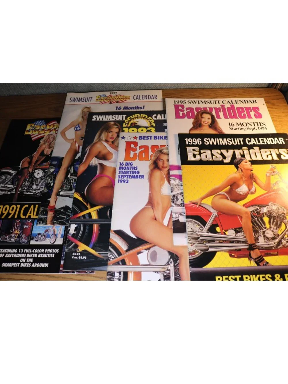 Easyriders Calendars Lot of 6 - 1991 - 1996 Bikini Babes Motorcycle Biker